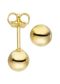 Paar Ohrstecker Jobo "Ohrringe Kugel Kugelohrringe 6 mm", goldfarben, Ohrringe, Damen, 6mm, Silber 925 (Sterlingsilber), 925 Silber vergoldet
