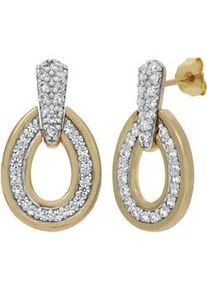 Paar Ohrstecker Firetti "Schmuck Geschenk Silber 925 Ohrschmuck Ohrringe T&uuml;rklopfer", gelbgoldfarben, silberfarben, kristallwei&szlig;, kristallwei&szlig;, Ohrringe, Damen, Silber 925 (Sterlingsilber), mit Zirkonia (synth.)