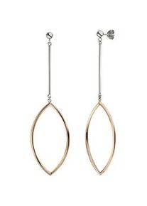 Paar Ohrh&auml;nger Jobo "Ohrringe h&auml;ngend 85 mm lang", silber 925, Ohrringe, Damen, Silber 925 (Sterlingsilber), 925 Silber bicolor vergoldet