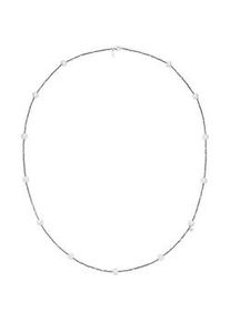 Collier "mit S&uuml;&szlig;wasser-Perlen und Ziersteinen, Silber 925", silber, Giorgio Martello MILANO, Halsketten, Damen, 90cm, Silber 925 (Sterlingsilber), Collier