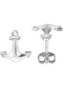 Paar Ohrstecker Jobo "Ohrringe Silberohrringe Anker 10 mm", silber 925, Ohrringe, Damen, Silber 925 (Sterlingsilber), 925 Silber rhodiniert