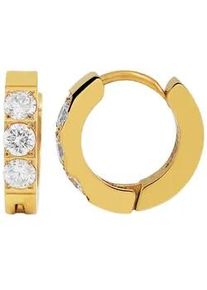 Adelia&acute;s Klappcreolen ADELIA ́S "Damen Ohrringe &ndash; Klappcreole aus Edelstahl mit Strass Steinchen", Damen, Gr. Damen, Edelstahl, gold, Ohrringe Klappcreolen, Zum Verschenken &ndash; passend f&uuml;r viele Anl&auml;sse