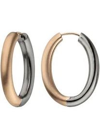 Paar Creolen Jobo "Ohrringe Silberohrringe oval 31 mm", silber 925, Ohrringe, Damen, Silber 925 (Sterlingsilber), 925 Silber bicolor vergoldet