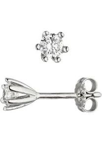 Paar Ohrstecker Jobo "Kleine Ohrringe Silberohrringe 4,6 mm", silber 925, wei&szlig;, Ohrringe, Damen, 4,6mm, Silber 925 (Sterlingsilber), 925 Silber mit Zirkonia