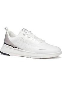 Sneaker Geox "U VITTOUR", Herren, Gr. 45, wei&szlig;, hellgrau, Lederimitat, Textil, Schuhe Sneaker, Halbschuh, Freizeitschuh, Schn&uuml;rer mit Kontrastbesatz