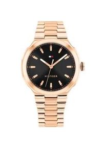 Quarzuhr Tommy Hilfiger "GEORGIA", ros&eacute;goldfarben, schwarz, Armbanduhren, Damen, Quarzuhr, Armbanduhr, Damenuhr, Edelstahlarmband, analog