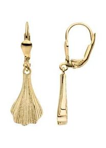 Paar Ohrh&auml;nger Jobo "Ohrringe mit Struktur h&auml;ngend 30 mm", gelbgold 333, Ohrringe, Damen, Gelbgold 333, 8 Karat 333 Gold