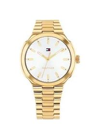 Quarzuhr Tommy Hilfiger "GEORGIA", goldfarben, Armbanduhren, Damen, Quarzuhr, Armbanduhr, Damenuhr, Edelstahlarmband, analog