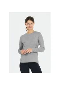 Langarmshirt Endurance "Alvaly", Damen, Gr. 48, hellgrau, 90% Polyester, 10% Elasthan, unifarben, kurz, Rundhals, Shirts Langarmshirt, mit 4-Wege-Stretch und Quick Dry-Technologie