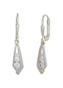 Paar Ohrh&auml;nger Jobo "Ohrringe h&auml;ngend 30 mm lang", silber 925, Ohrringe, Damen, Silber 925 (Sterlingsilber), 925 Silber mit Zirkonia