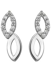 Paar Ohrstecker Jobo "Ohrringe Silberohrringe mit 20 Zirkonia 13 mm", silber 925, wei&szlig;, Ohrringe, Damen, Silber 925 (Sterlingsilber), 925 Silber rhodiniert