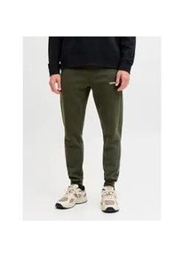 Jack & Jones Sweathose JACK & JONES "JPSTGORDON THATCHER SWEAT PANTS", Herren, Gr. M, N-Gr, duffel bag, Web, Obermaterial: 65% Polyester, 35% Baumwolle, unifarben, regular fit kn&ouml;chellang, Hosen Sweathose