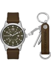 Quarzuhr Skechers "SETS", braun, Armbanduhren, Herren, Quarzuhr, Armbanduhr, Herrenuhr, Ideal auch als Geschenk, analog, Tag