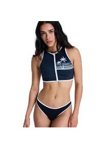 Crop-Bikini-Top Roxy "The Retro Essentials", Damen, Gr. L, Cup B, anthrazit, Obermaterial: 85% Microfaser, 15% Elasthan;, Bikini-Oberteile