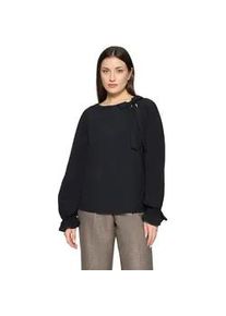 Schlupfbluse Cartoon "Damen mit Schleifenknoten", Damen, Gr. 34, schwarz, Obermaterial: 85% Modal, 15% Polyester, oversize normal, Rundhals, Blusen Schlupfbluse