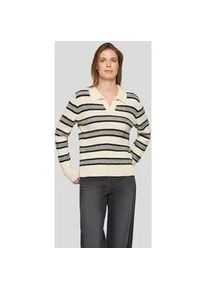 Strickpullover Rabe "Pullover", Damen, Gr. 50, beige, 55%Baumwolle 40%Polyacryl 5%Polyester, geringelt, gerade, gerader Abschluss, Pullover Strickpullover