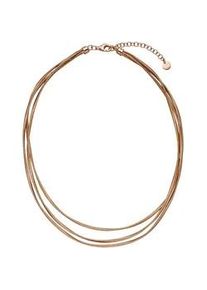Kette ohne Anh&auml;nger Jobo "mehrreihig layering", gold (ros&eacute;vergoldet), Halsketten, Damen, Silber 925 (Sterlingsilber), L: 47, 925 Silber 47 cm