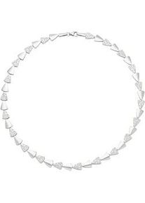 Kette ohne Anh&auml;nger Jobo "Dreiecke Dreieckskette", silber 925, Halsketten, Damen, Silber 925 (Sterlingsilber), L: 45, 925 Silber geh&auml;mmert 45 cm