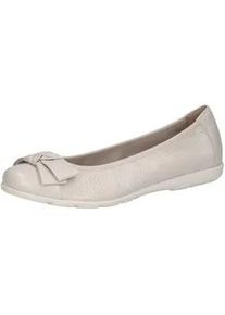 Ballerina Caprice "Caprice Ballerinas Leder", Damen, Gr. 41, hellbeige, Leder, Schuhe Ballerina