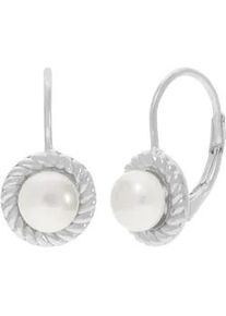 Paar Ohrh&auml;nger Firetti "Schmuck Geschenk Silber 925 Ohrschmuck Ohrringe Kreis rund", silberfarben, wei&szlig;, wei&szlig;, Ohrringe, Damen, Perlen Silber 925 (Sterlingsilber), Perlen, Silber 925 (Sterlingsilber), mit S&uuml;&szlig;wasserzuchtperle