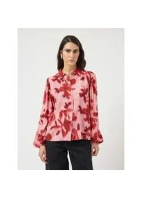 Hemdbluse Y.A.S "YASASINA LS SHIRT S. NOOS", Damen, Gr. 38, moonlite mauve aop:cammy, Web, Obermaterial: 100% Viskose, bedruckt, normal, elastischer Bund, Blusen Hemdbluse