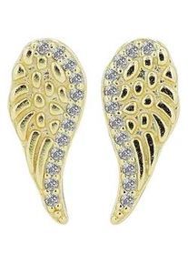 Adelia&acute;s Paar Ohrh&auml;nger ADELIA ́S "Damen Ohrringe &ndash; Ohrstecker Fl&uuml;gel aus 925 Silber", Damen, Gr. Damen, Silber 925 (Sterlingsilber), gold, Ohrringe, Ideal als Geschenk zum Weihnachten