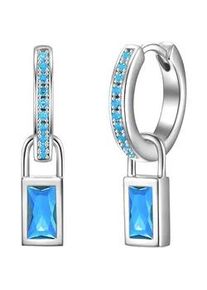 Glanzst&uuml;cke M&uuml;nchen Paar Creolen GLANZST&Uuml;CKE M&Uuml;NCHEN "Set: GSM1236", silber, hellblau, Ohrringe, Damen, 23,1,mit Zirkonia, Silber 925 (Sterlingsilber), Creolen Sterling Silber Zirkonia hellblau