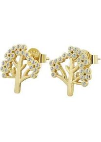 Adelia&acute;s Paar Ohrh&auml;nger ADELIA ́S "Damen Ohrringe &ndash; Ohrstecker Lebensbaum aus 925 Silber", Damen, Gr. Damen, Silber 925 (Sterlingsilber), gold, Ohrringe, Ein Geschenk, das Freude macht