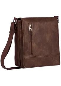 Umh&auml;ngetasche Camel Active "Traces", Damen, Gr. B/H/T: 20,5cm x 24cm x 6,5cm, braun, Polyurethan, Taschen Umh&auml;ngetasche, aus Lederimitat, funktional mit vielen F&auml;chern & hochwertigem Gurtband