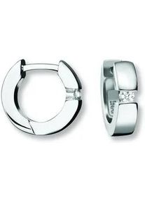 Paar Creolen ONE ELEMENT "Zirkonia Ohrringe Creolen aus 925 Silber", silber, Ohrringe, Damen, Damen,mit Zirkonia, Silber 925 (Sterlingsilber), Symbolische Note &ndash; harmonisch gestaltet mit Liebe zum Detail