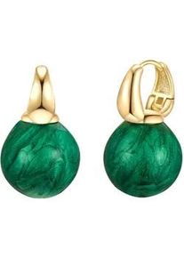 Paar Creolen YOKOAMII "Set: Y501", gelbgold, Ohrringe, Damen, 29,3mm, gelb vergoldet mit Emaille