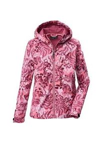 Softshelljacke Killtec "KOS 154 GRLS SFTSHLL JCKT", Kinder, Gr. 164, pink, Oberseite: 100% Polyester;R&uuml;ckseite: 100% Polyester;Futter: 100% Polyester, Jacken Softshelljacke, Wind- und wasserabweisende Kinderjacke mit buntem Print