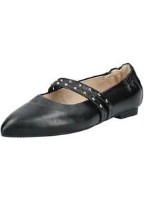 Riemchenballerina Gabor "Gabor Ballerinas Glattleder", Damen, Gr. 39, schwarz, Glattleder, Schuhe Riemchenballerina