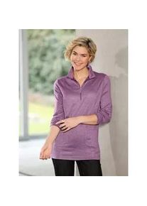 Longshirt Classic Basics "Longshirt", Damen, Gr. 50, lila (violett, meliert), 95% Polyester, 5% Elasthan, meliert, Shirts Longshirt