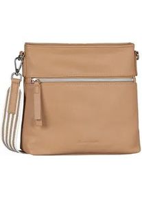 Umh&auml;ngetasche Tom Tailor "Orla Stripe", Damen, Gr. B/H/T: 25cm x 23cm x 6cm, camel, Polyurethan, clean, gepflegt, unifarben, Taschen Umh&auml;ngetasche, aus softem Kunstleder in modernem Look mit sommerlichem Stoffgurt
