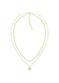 Kette mit Anh&auml;nger Tommy Hilfiger "LAYERED", gelbgoldfarben, rot, blau, wei&szlig;, Halsketten, Damen, Edelstahl, L: 45,5 B: 2mm, B:2mm