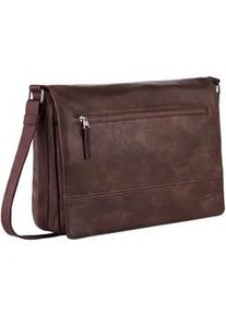 Messenger Bag Camel Active "Traces", Herren, Gr. B/H/T: 38,5cm x 27cm x 10cm, braun, Polyurethan, Taschen, aus Lederimitat, funktional mit vielen F&auml;chern & hochwertigem Gurtband