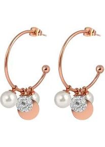 Adelia&acute;s Paar Creolen ADELIA ́S "Damen Ohrringe &ndash; Creole aus Edelstahl mit Perle", Damen, Gr. Damen, Edelstahl, gold, Ohrringe, Zum Verschenken &ndash; passend f&uuml;r viele Anl&auml;sse