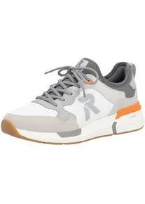 Slip-On Sneaker Rieker SPORT, Herren, Gr. 40, grau, sanftes wei&szlig;, Leder, Textil, Schuhe, Schlupfschuh, Sportschuh, Freizeitsneaker mit Memory-Foam Innensohle