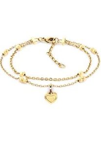 Armkette Tommy Hilfiger "LAYERED", gelbgoldfarben, Armb&auml;nder, Damen, 19cm, Edelstahl, Armkette, Emaille