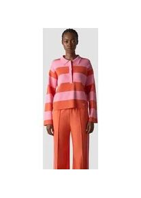 Strickpullover Lecomte "Pullover", Damen, Gr. 42, rosa, 50%Viskose, 28%Polyester, 22%Polyamid, geringelt, gerader Abschluss, Pullover Strickpullover