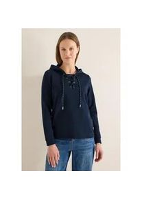 Langarmshirt Cecil, Damen, Gr. XL (44), universal blau, Web, 80% Baumwolle, 15% Polyester, 5% Elasthan, unifarben, comfort fit normal, ohne Ausschnitt, B&uuml;ndchen, Shirts Langarmshirt, Jersey