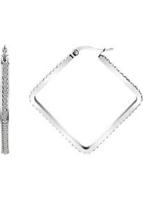 Adelia&acute;s Paar Creolen ADELIA ́S "Damen Ohrringe &ndash; Creole aus Edelstahl mit Strass Steinchen", Damen, Gr. Damen, Edelstahl, silber, Ohrringe, Perfekt als Geschenk f&uuml;r besondere Menschen