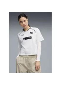T-Shirt Puma "SPORT RELAXED JERSEY", Damen, Gr. XL, Puma wei&szlig;, Piqu&eacute;, Obermaterial: 100% Polyester, unifarben, relaxed fit normal, Rundhals, Shirts T-Shirt, Kurzarm, Rundhalsausschnitt, DryCELL-Technologie