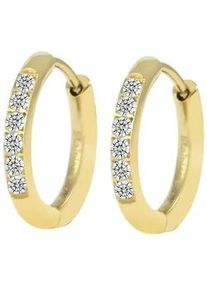 Adelia&acute;s Klappcreolen ADELIA ́S "Damen Ohrringe &ndash; Klappcreole aus Edelstahl mit Strass Steinchen", Damen, Gr. Damen, Edelstahl, gold, Ohrringe Klappcreolen, Ideal als Geschenk zum einfach so