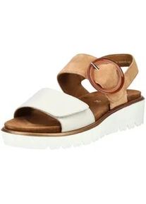 Riemchensandale Ara "Ara Sandalen Glattleder", Damen, Gr. 42, wei&szlig;, braun, Glattleder, Schuhe Riemchensandale