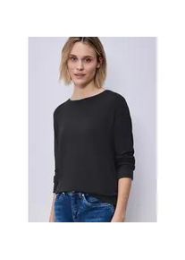 3/4-Arm-Shirt Street One, Damen, Gr. 44, shadowed navy meliert, Stoff, 95% Viskose, 5% Elasthan, unifarben, normal normal, Rundhals, B&uuml;ndchen, Shirts 3/4-Arm-Shirt, Jersey