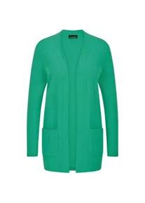 Strickjacke GOLDNER "Kurzgr&ouml;&szlig;e Elegante Strickjacke mit Kaschmir", Damen, Gr. 25, gr&uuml;n, Obermaterial: 95% Baumwolle CO. 5% Kaschmir WS., gerade, Strickjacken Strickjacke, mit Kaschmieranteil