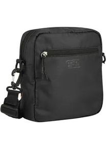 Umh&auml;ngetasche Camel Active "Shores", Herren, Gr. B/H/T: 21cm x 22cm x 10cm, schwarz, Polyester, beschichtet, clean, unifarben mit Farbeins&auml;tzen, Taschen Umh&auml;ngetasche, Ultraleicht mit sportiver Schn&uuml;rung abnehmbare Pouch & Reflektdetails