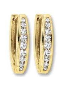 Paar Creolen ONE ELEMENT "Zirkonia Ohrringe Creolen aus 333 Gelbgold", gold, Ohrringe, Damen, Damen,mit Zirkonia, Gelbgold 333 Gold, Gelbgold 333, Gold, Dezente Symbolik &ndash; stilvoller Begleiter f&uuml;r jeden Anlass